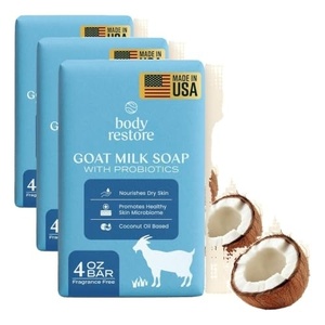 image:imageBody Restore Goat Milk Soap Bar with Probiotics  Fragrance Free 4 oz4 Ounce Pack of 3