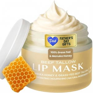 image:imageBody Restore Grass Fed Beef Tallow Lip Mask Manuka Honey  Vanilla 05 Oz